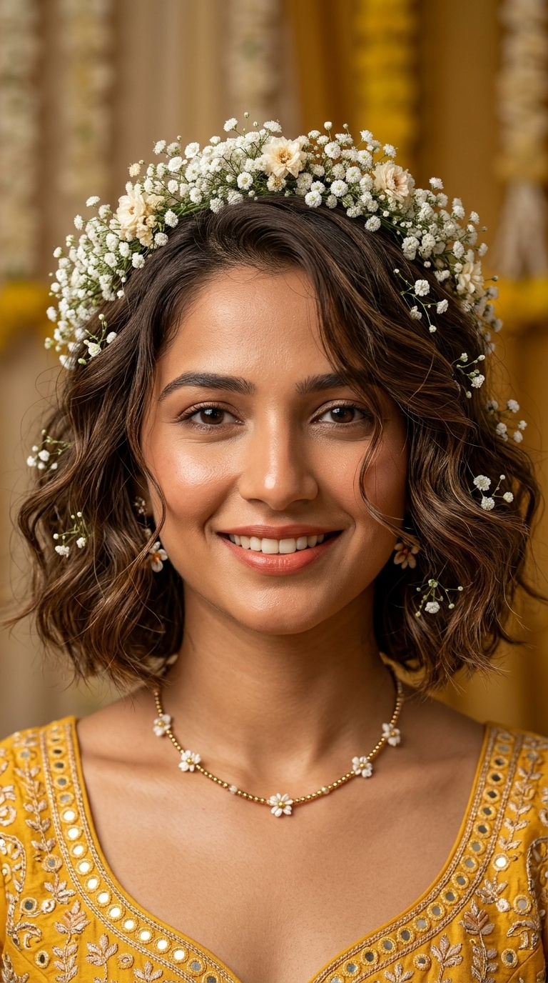 Boho Waves and Baby's Breath Halo