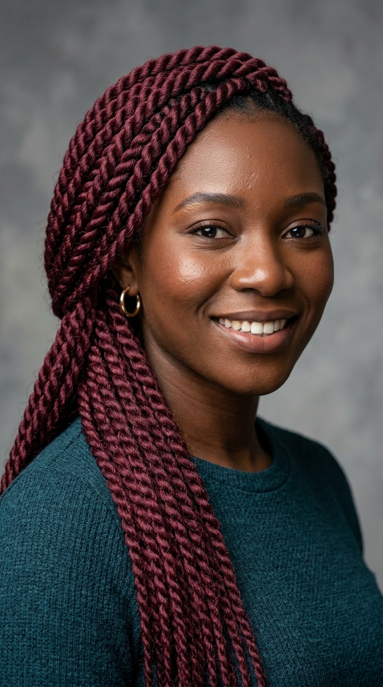 Bold Burgundy Jumbo Twists