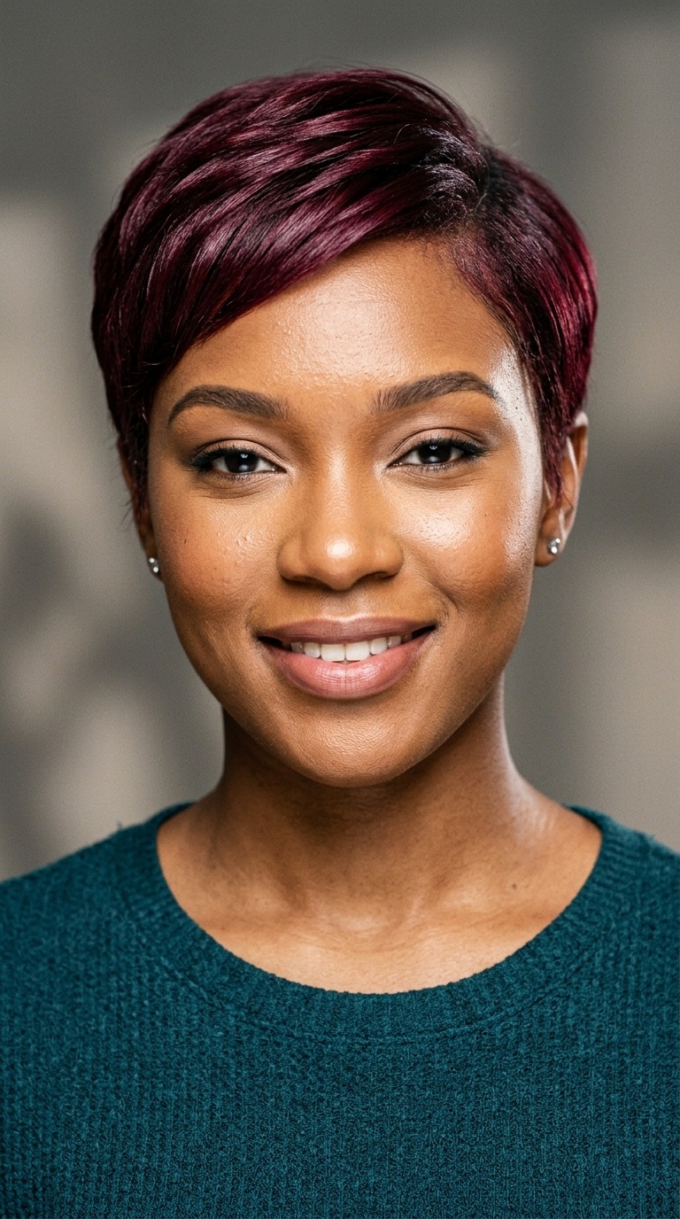 Bold Burgundy Pixie