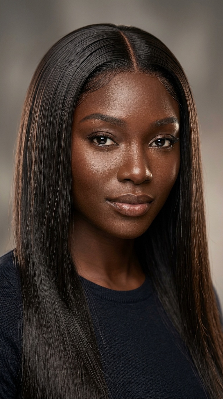 Bone Straight Middle Part
