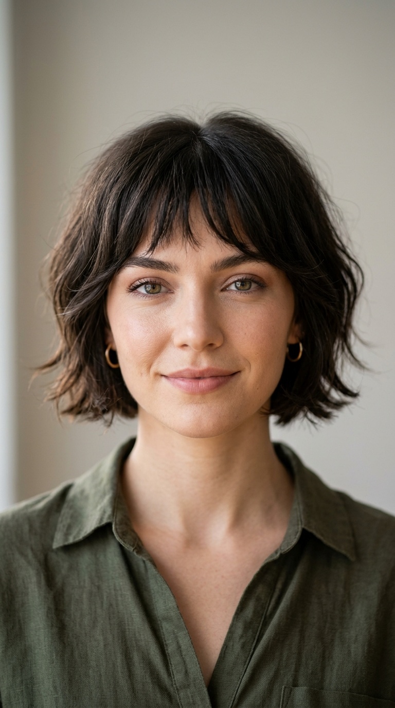 Bottleneck Bangs for Short Hair