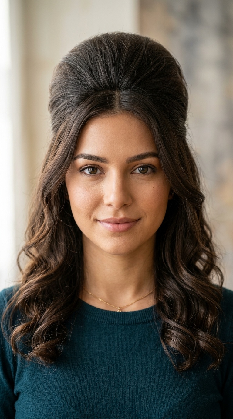 Bouffant Half-Down Style