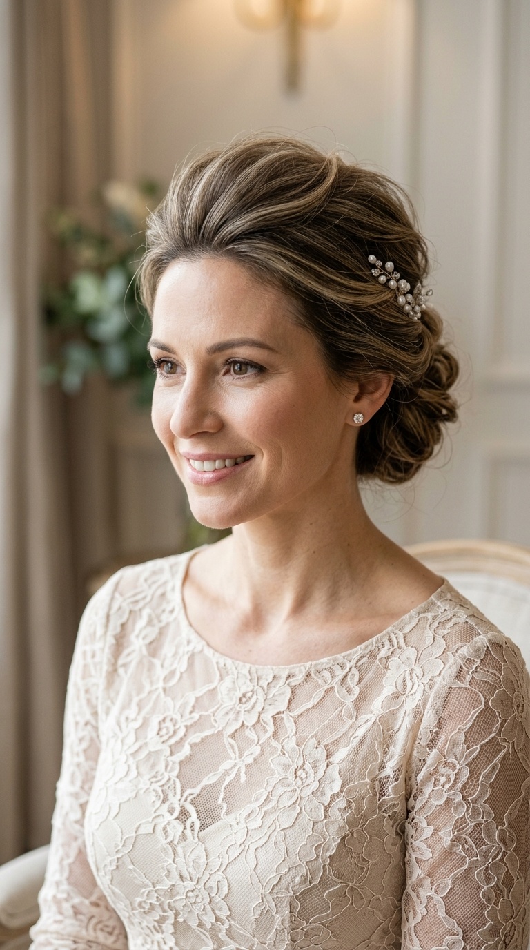 Bouffant-Style Soft Updo for Fine Hair