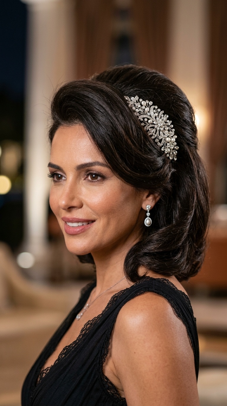 Bouffant with Decorative Comb