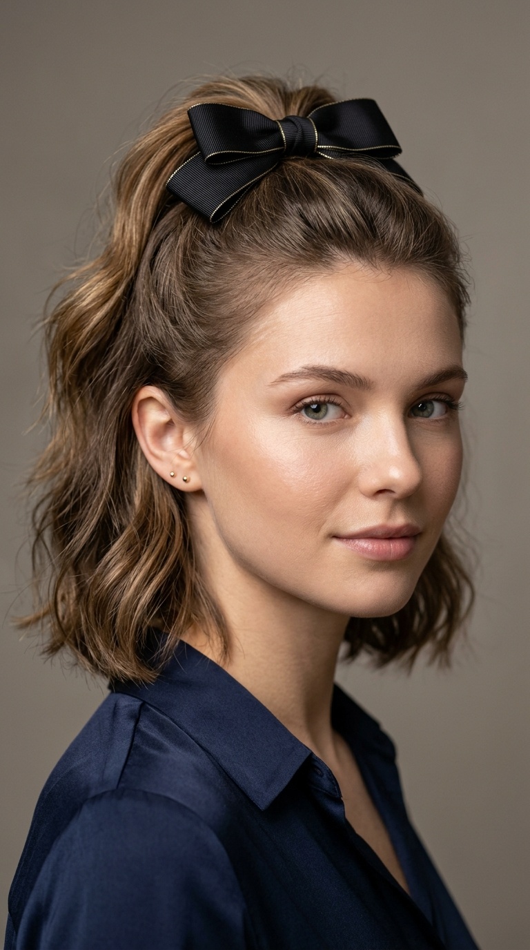 Bow Clip Half-Up Style