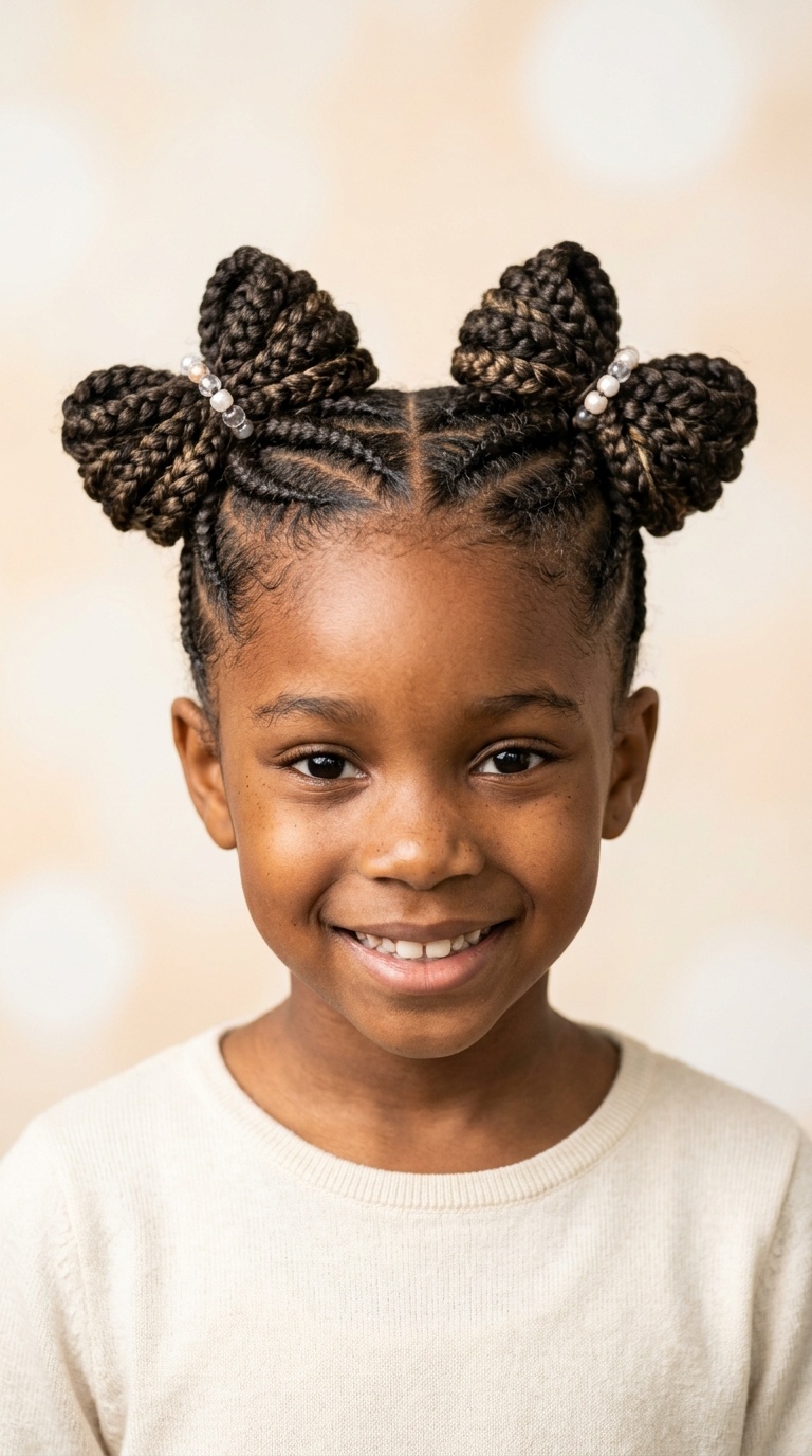 Bow-Tie Braided Buns