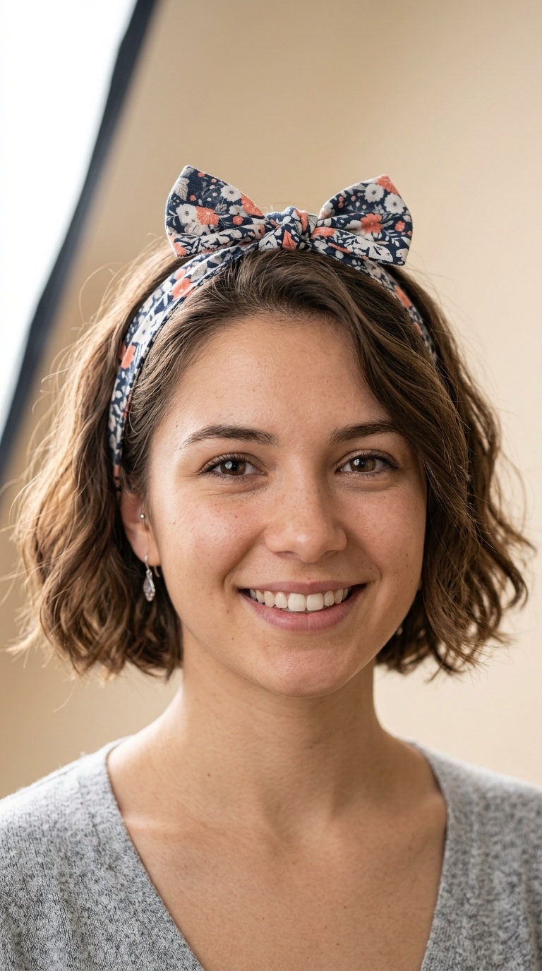 Bow-Tie Headband for a Soft Bob