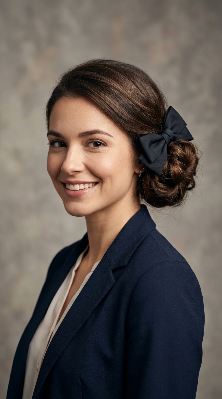 Bow-Tied Low Bun