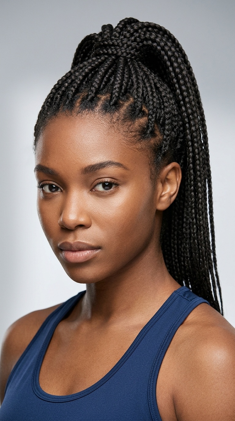 Box Braid High Ponytail