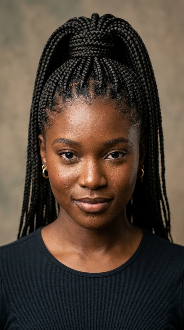Box Braid High Ponytail