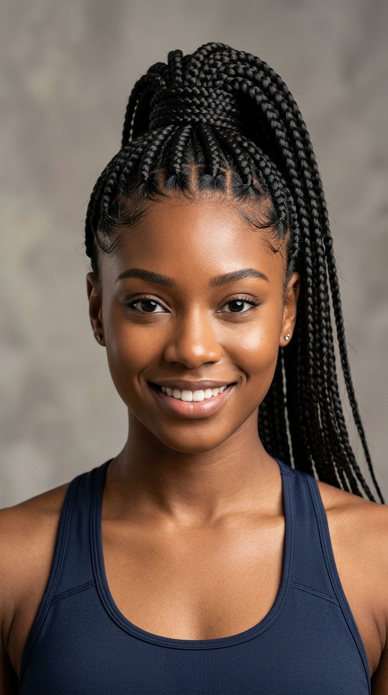 Box Braided High Pony
