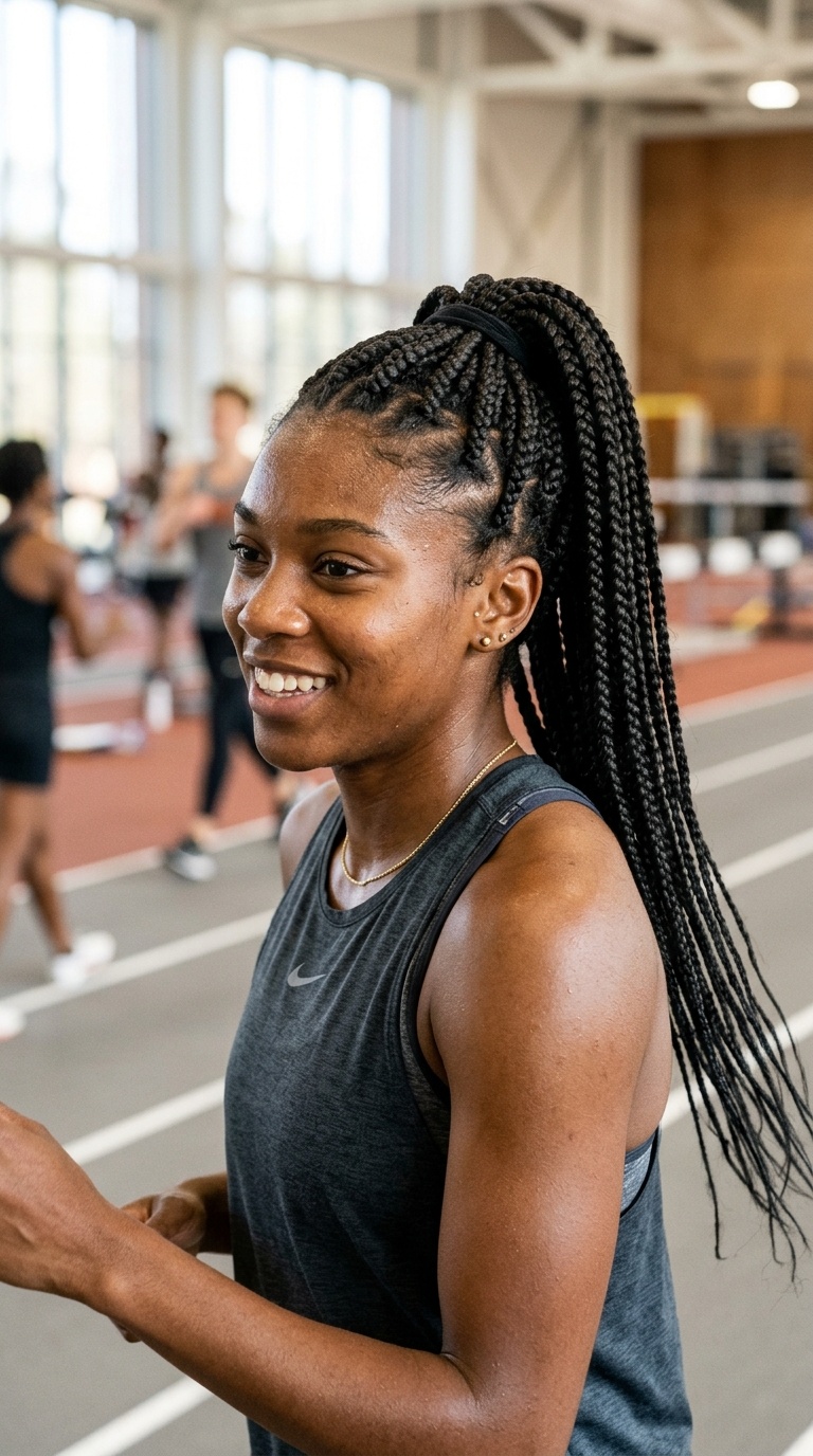 Box Braids High Ponytail