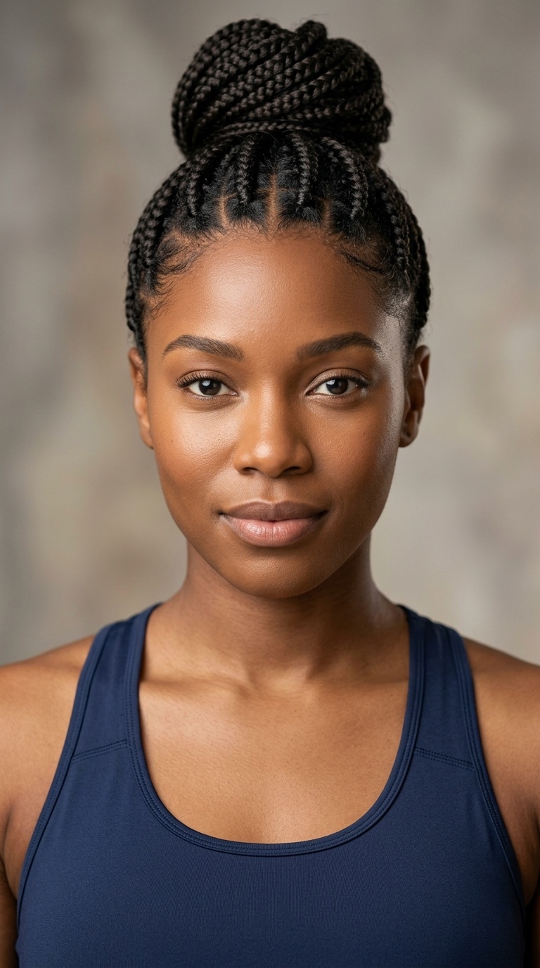 Box Braids Pulled Back