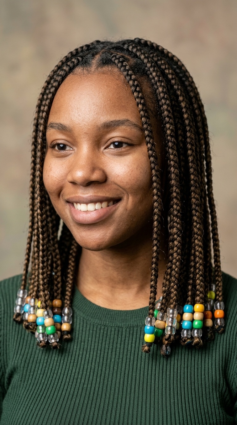 Box Braids with Beads