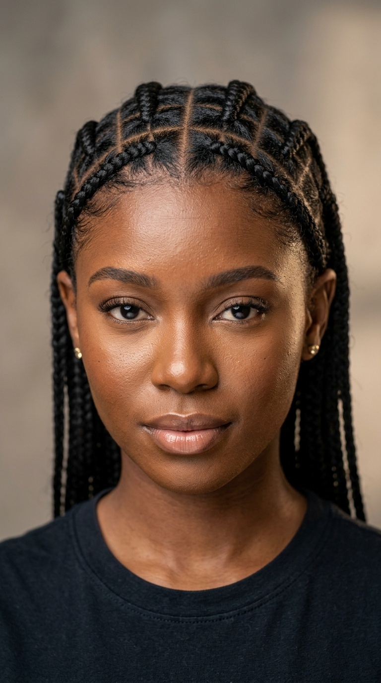 Box-Patterned Base Cornrows