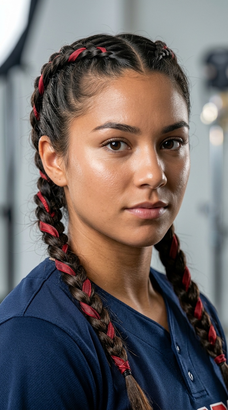 Boxer Braids with Ribbon Accents