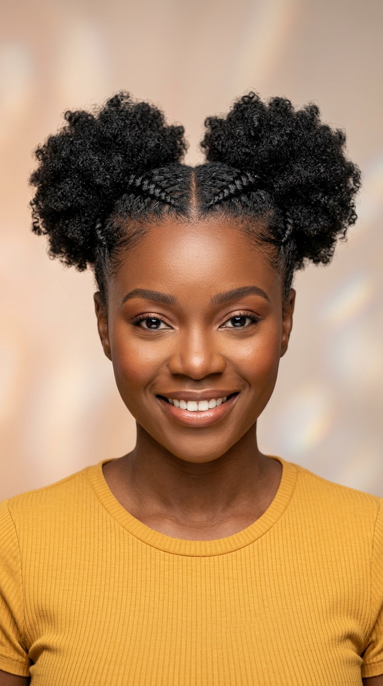 Braid-Accented Puff
