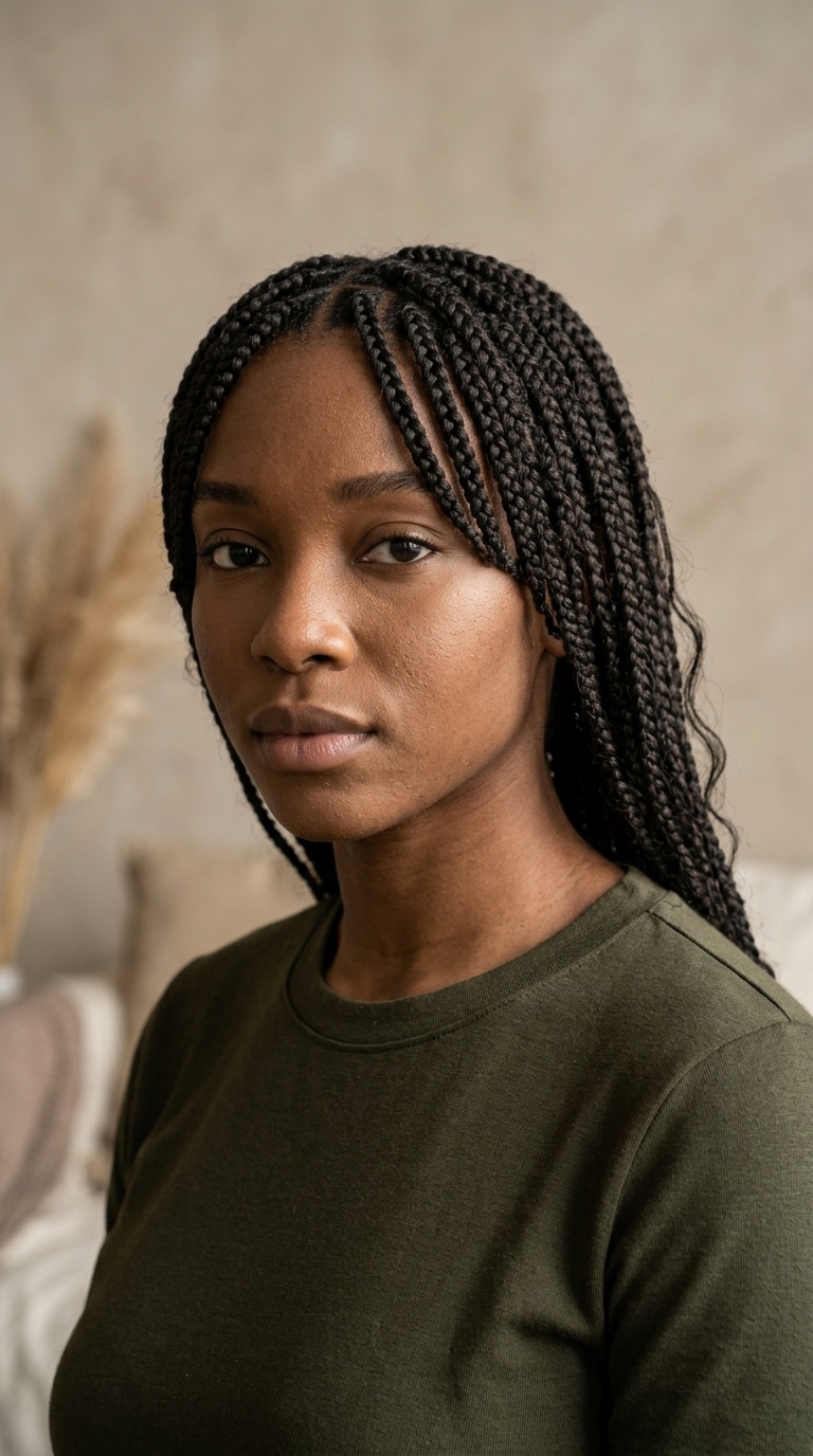 Braided Bangs with Natural Texture