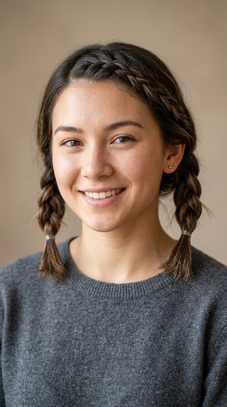 Braided Bangs with Pigtails
