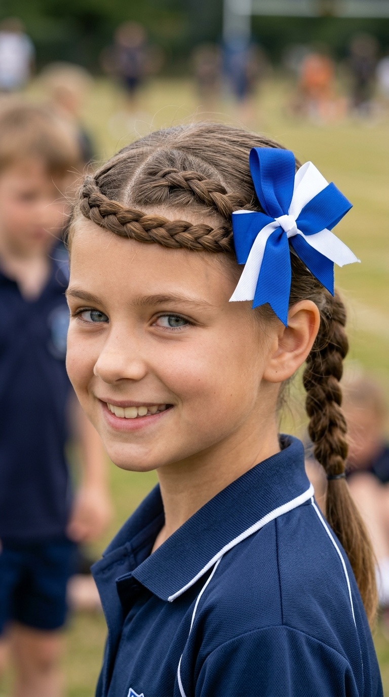 Braided Bangs with Ribbon Bow