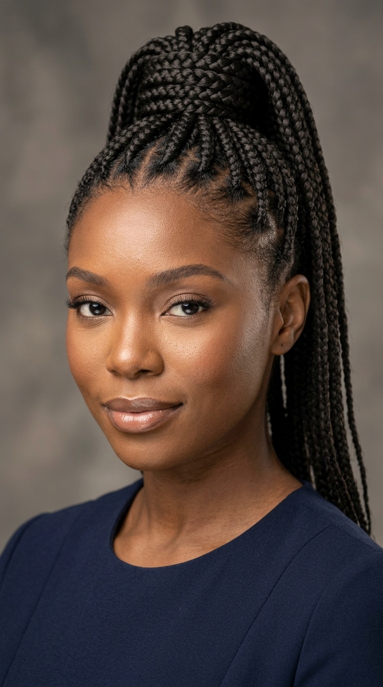 Braided Base High Ponytail