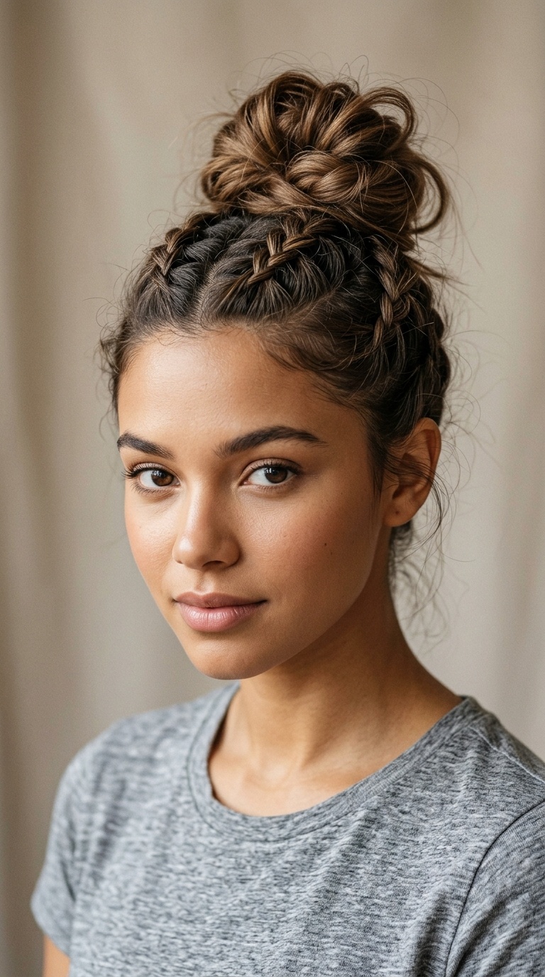Braided Base Messy Bun