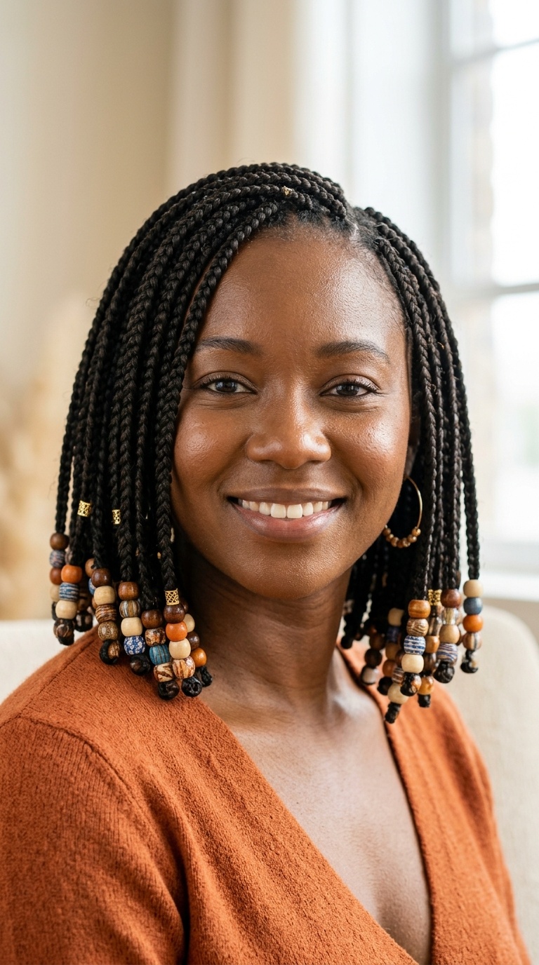 Braided Bob with Beads