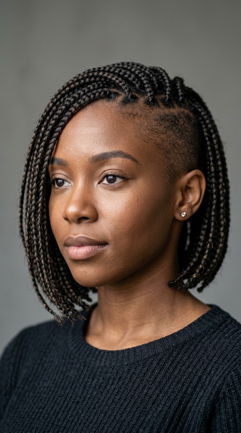 Braided Bob with Exposed Sides