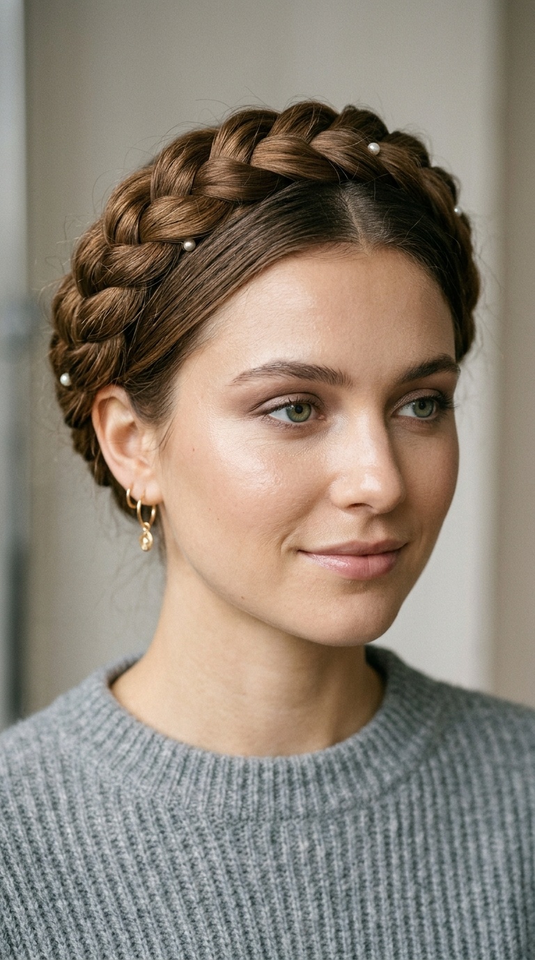 Braided Crown for Long Hair