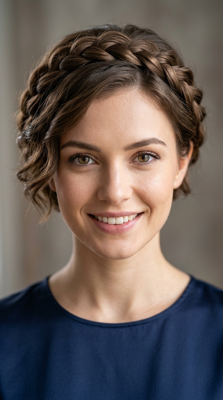 Braided Crown for Short Hair