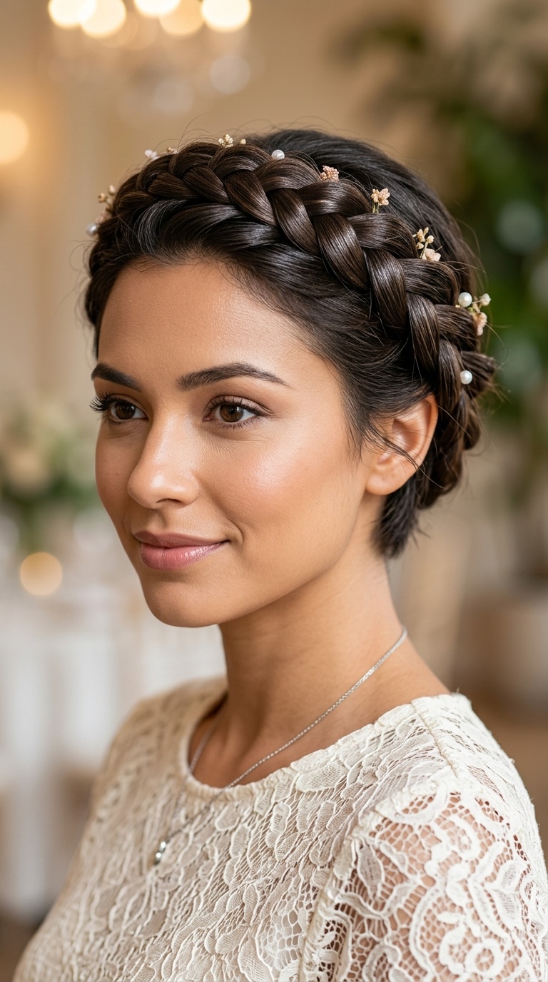 Braided Crown for Short Hair