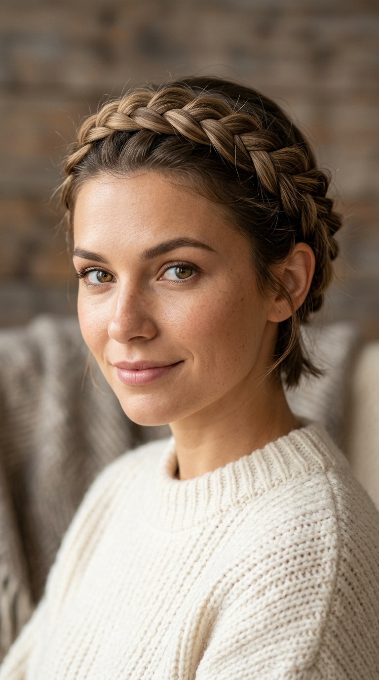Braided Crown for Short Hair