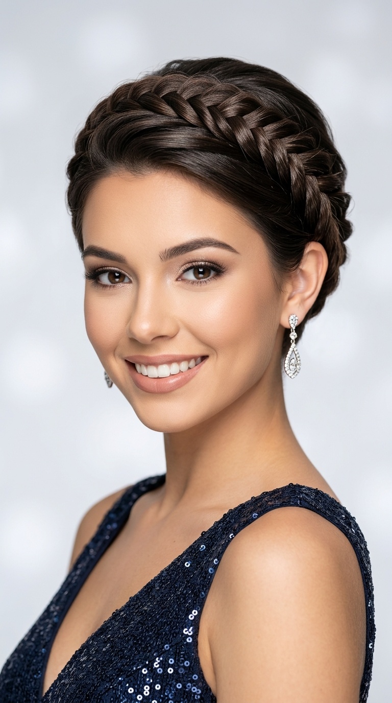 Braided Crown for Short Hair