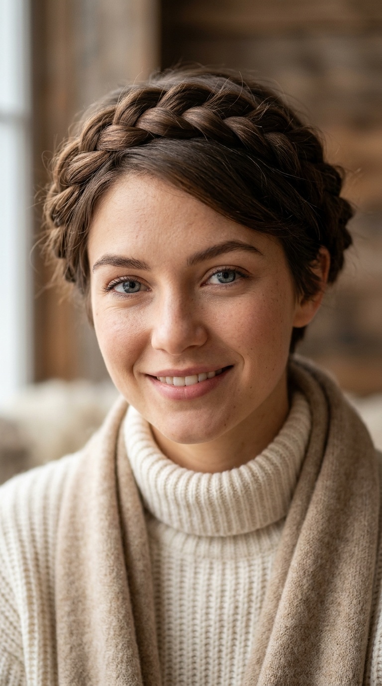 Braided Crown for Short Hair