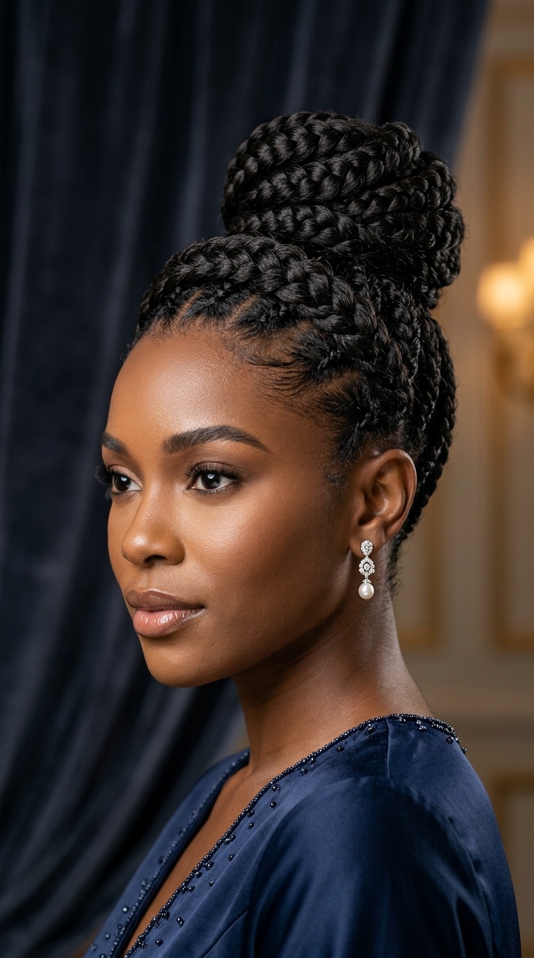 Braided Crown High Bun
