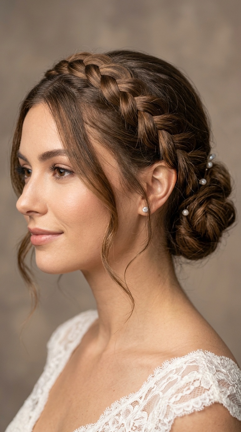 Braided Crown Low Bun