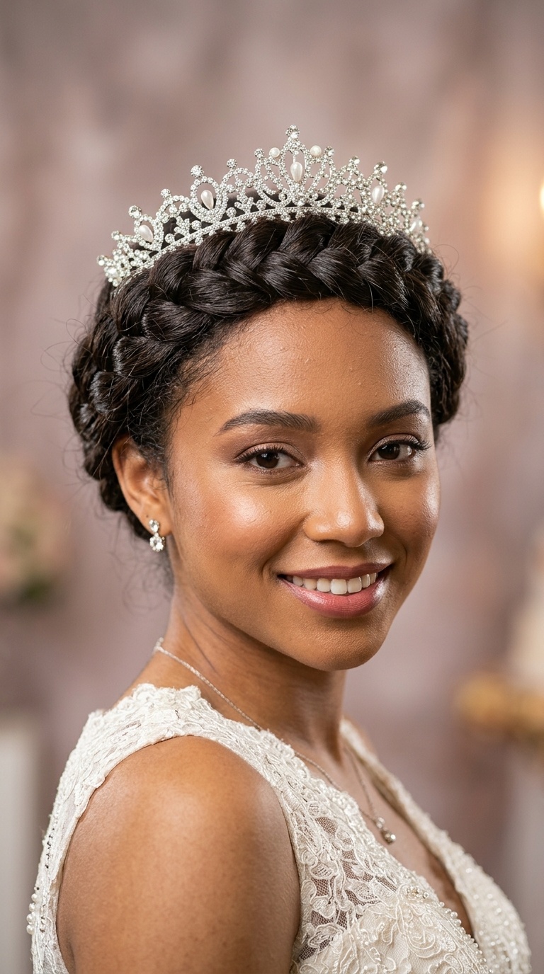 Braided Crown Rim with Tiara Support