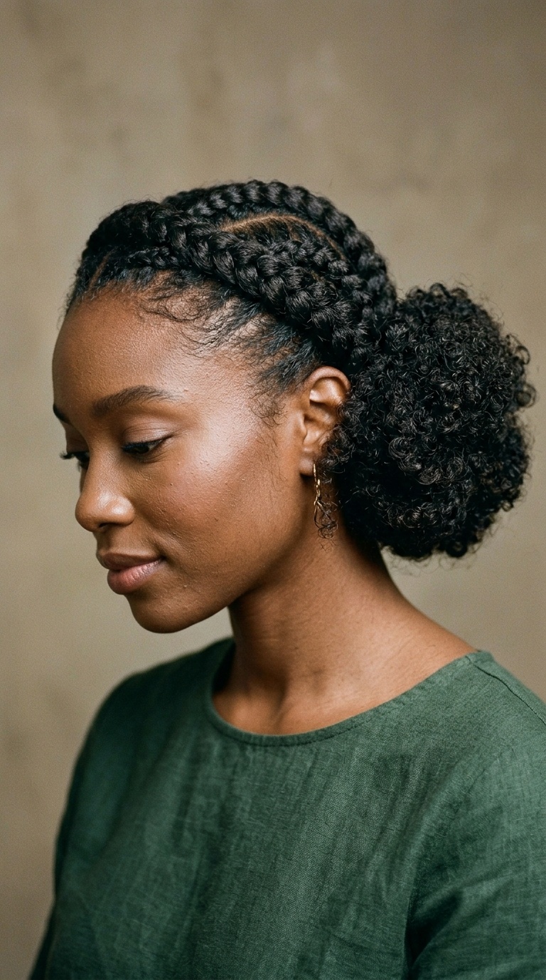 Braided Crown with a Textured Bun