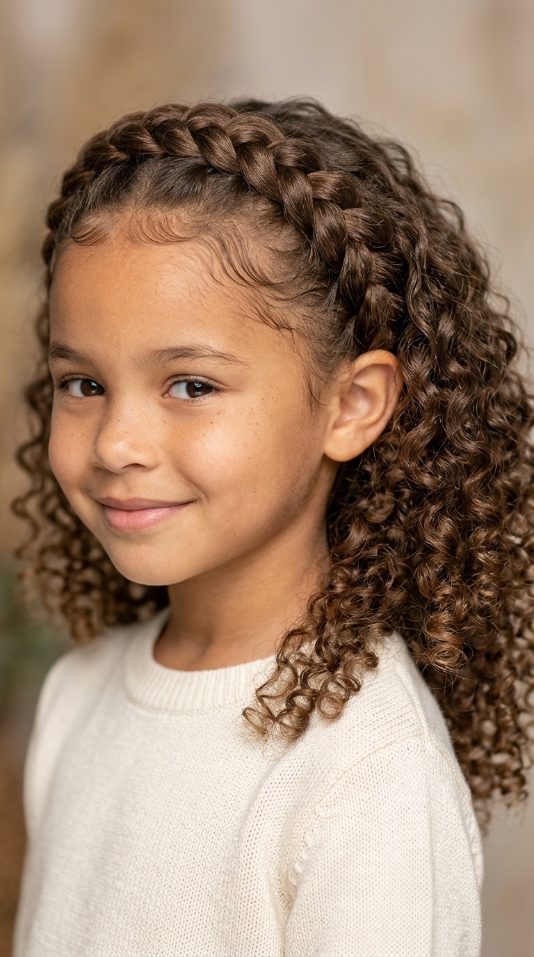 Braided Crown with Curly Back