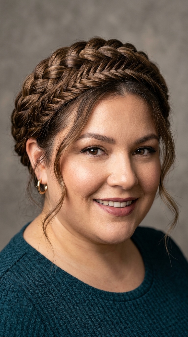 Braided Crown with Face-Framing Wisps