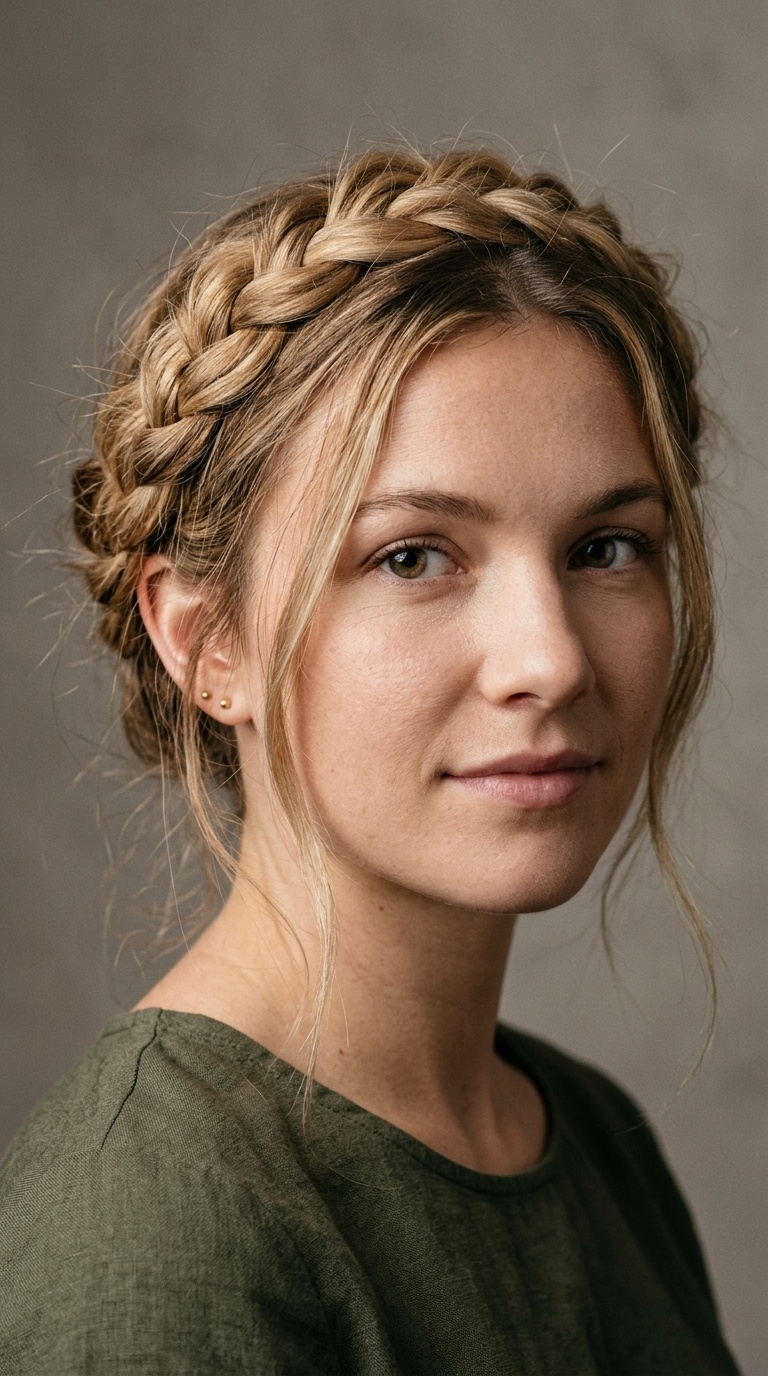 Braided Crown with Flyaways