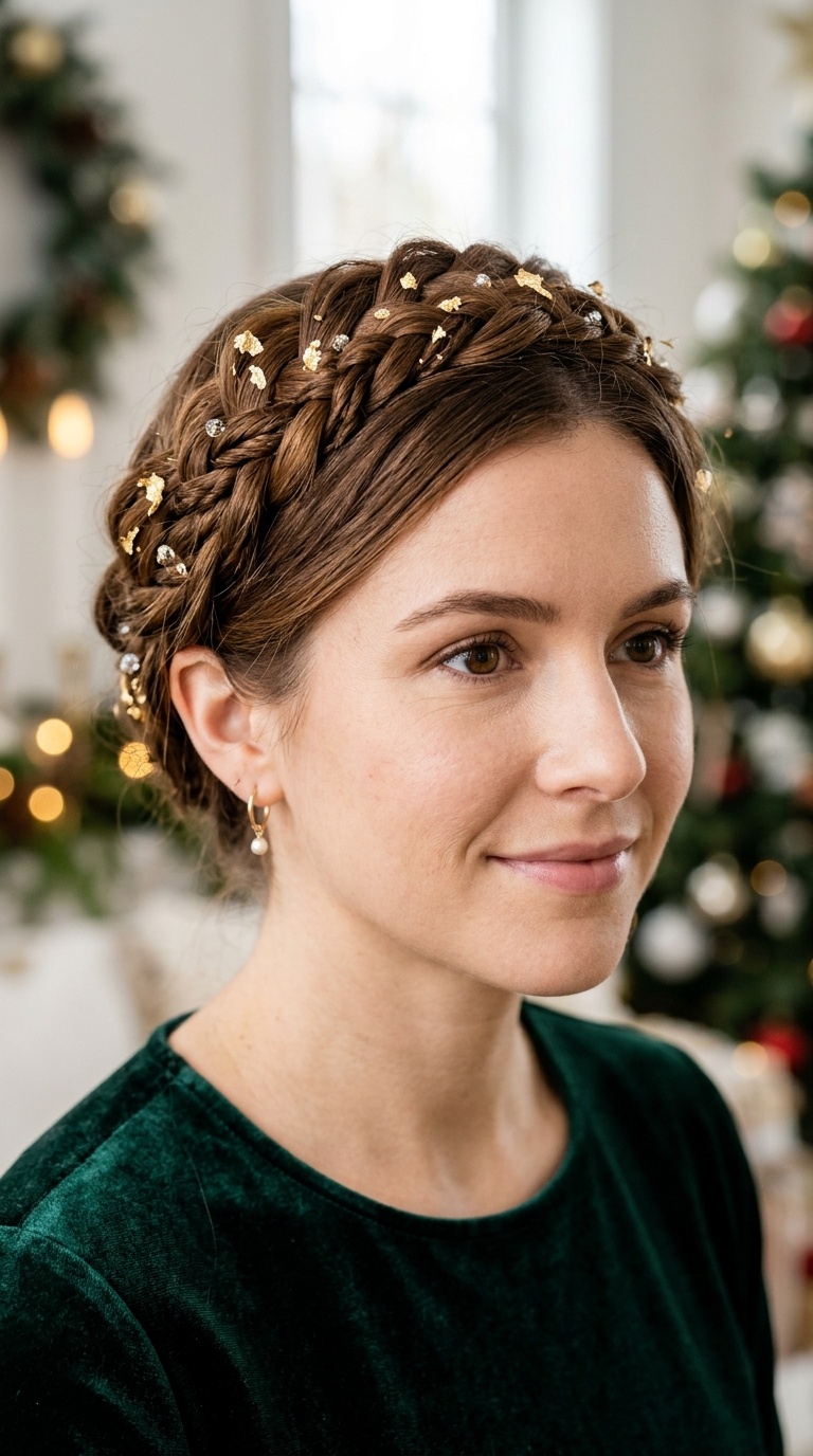 Braided Crown with Gold Leaf