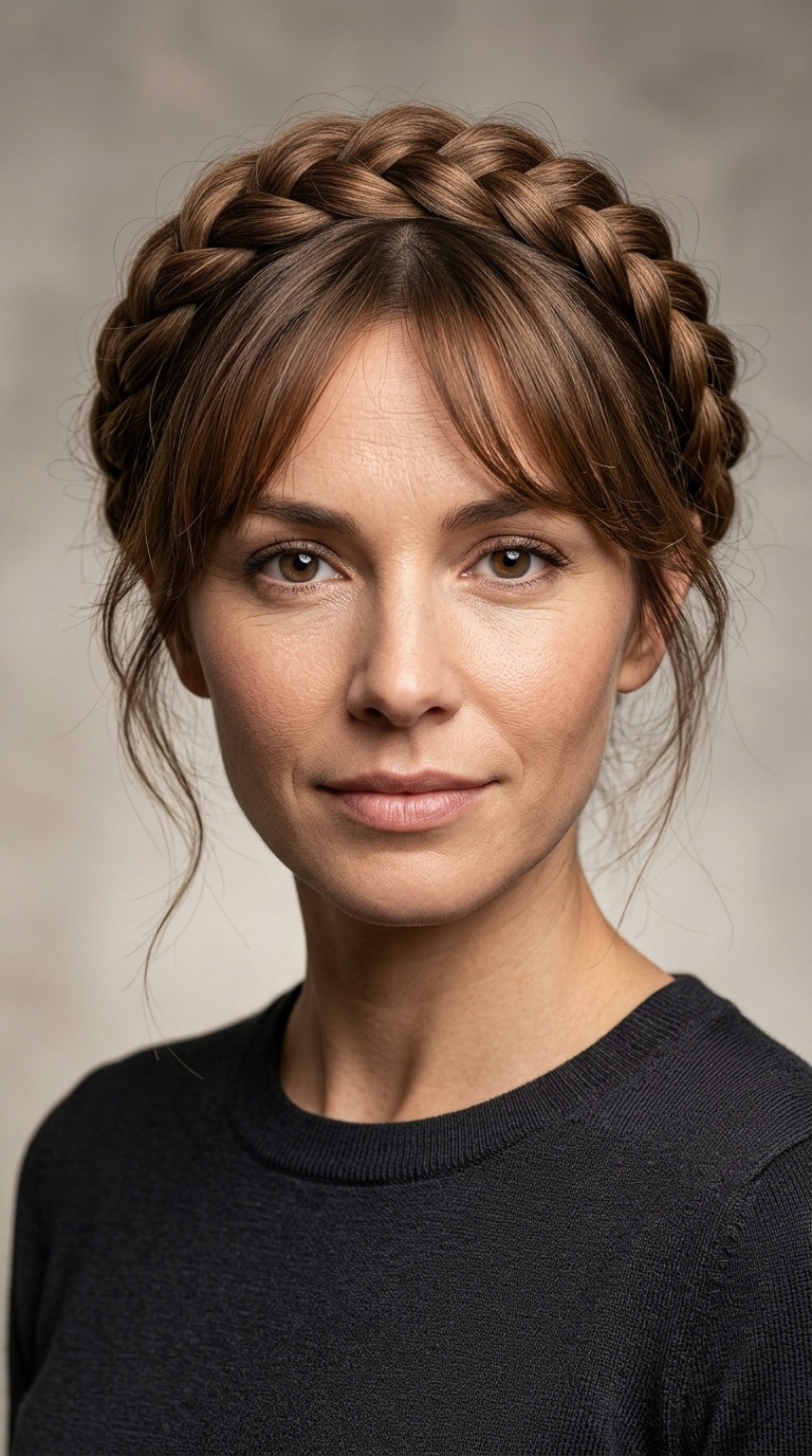 Braided Crown with Loose Front Wisps