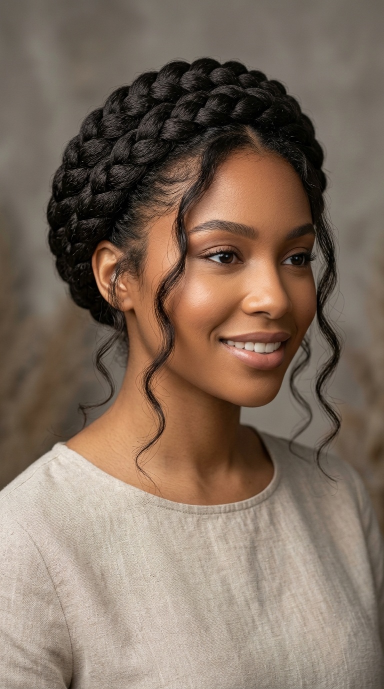 Braided Crown with Loose Tendrils