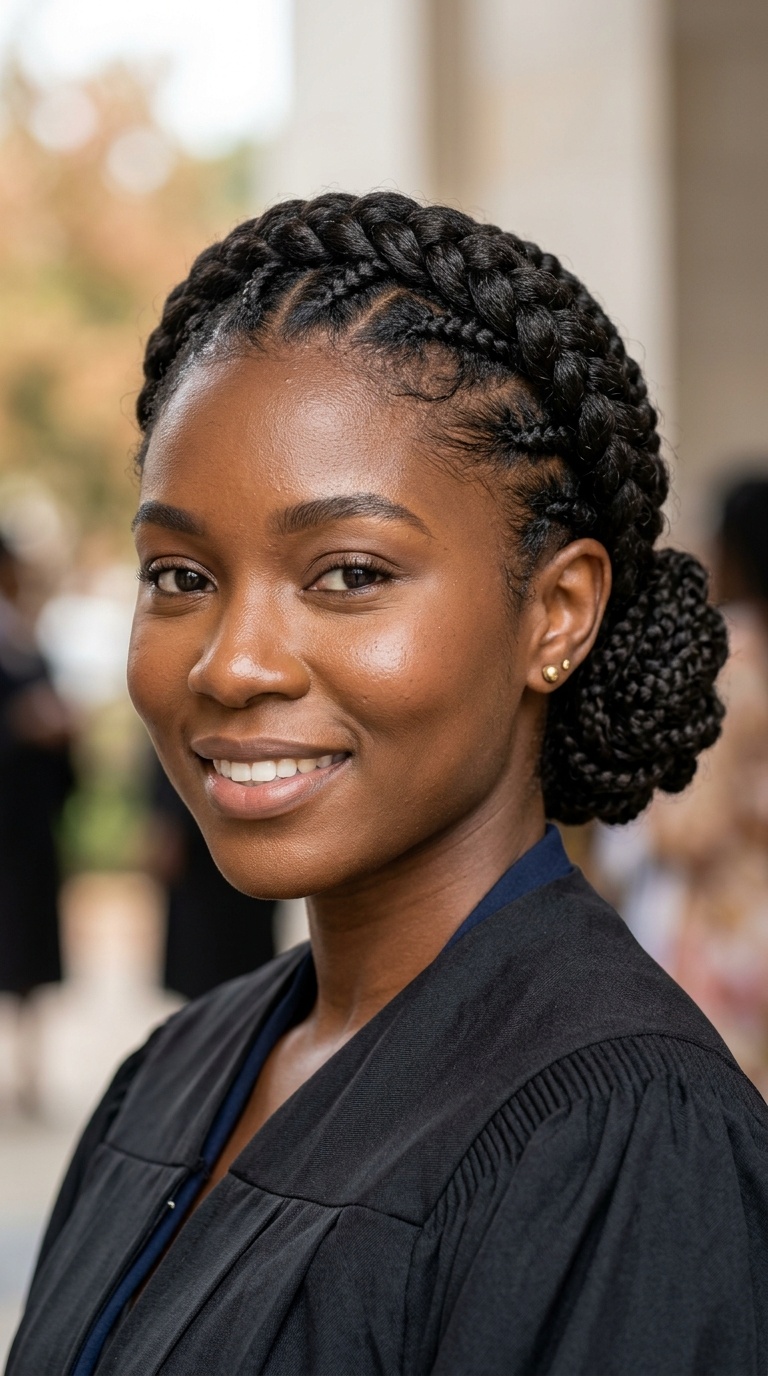Braided Crown with Low Bun