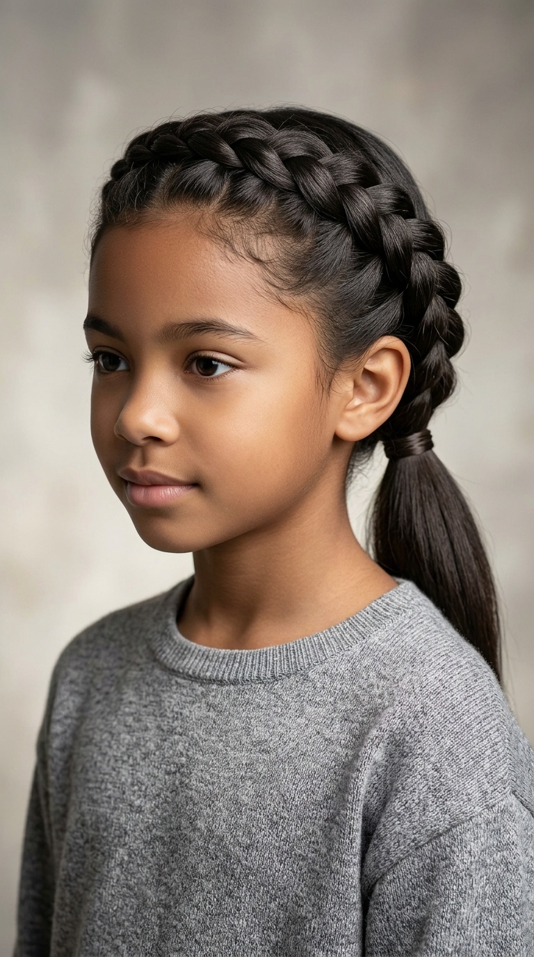 Braided Crown with Low Pony