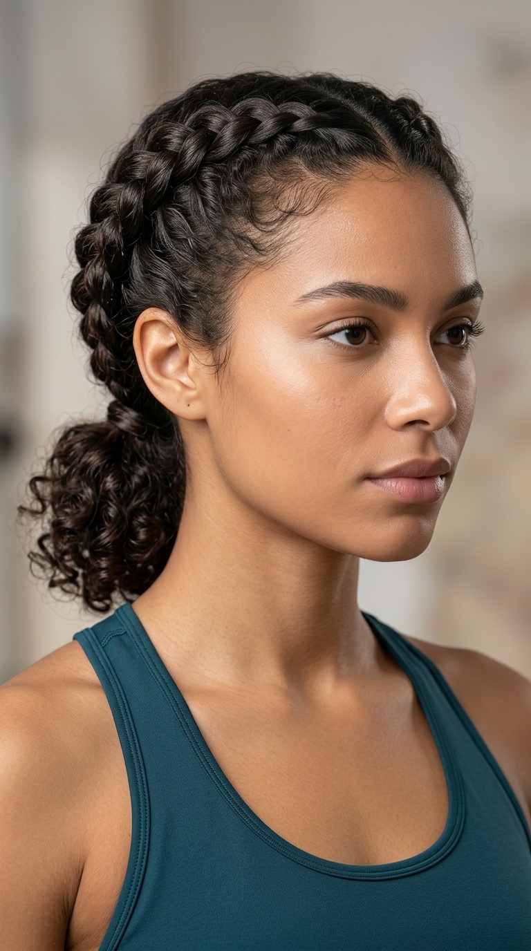 Braided Crown with Low Pony