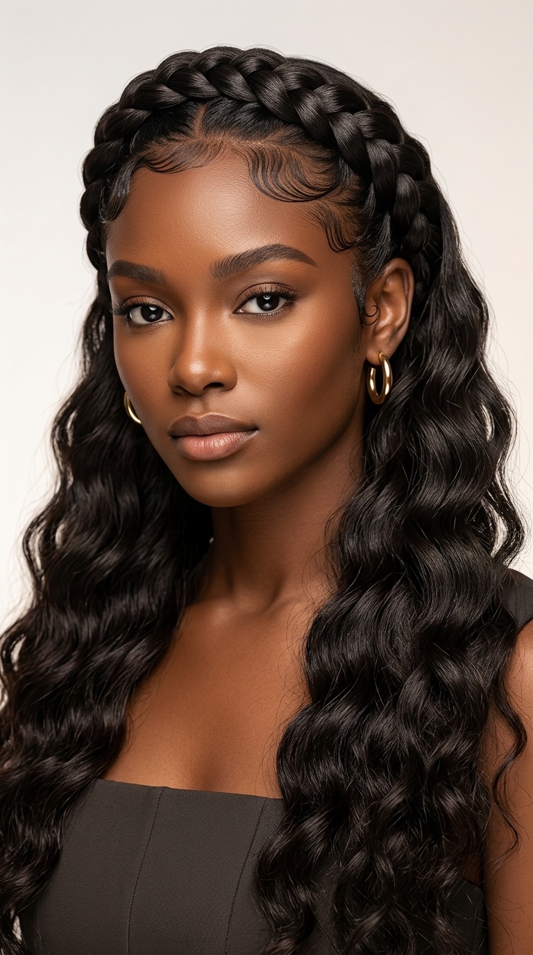 Braided Crown with Mermaid Waves