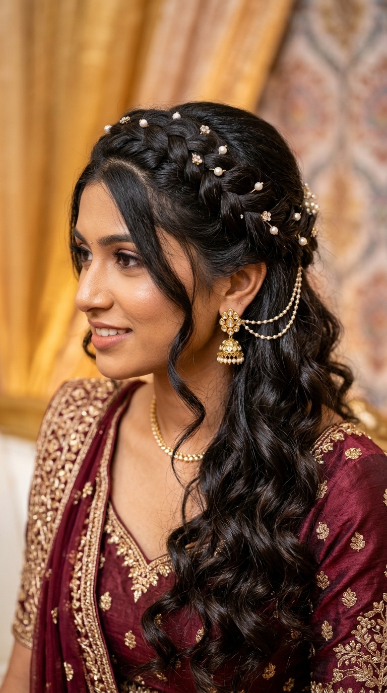 Braided Crown with Open Curls