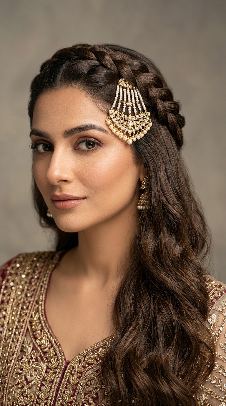 Braided Crown with Open Tresses